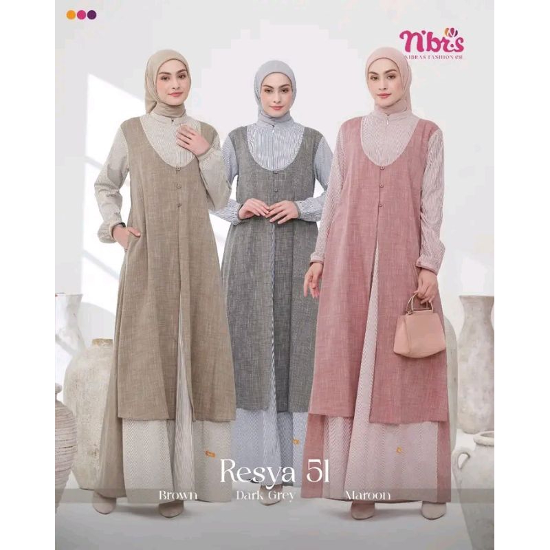Gamis Nibras Resya 51 Dark Grey