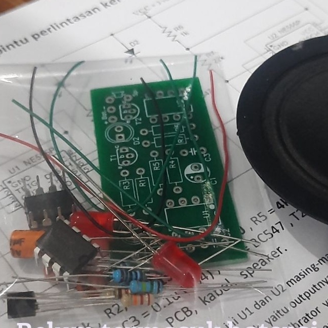 Extra Kit flip flop DIY bel sirine alarm palang pintu kereta api mainan hobi elektronika ic NE555