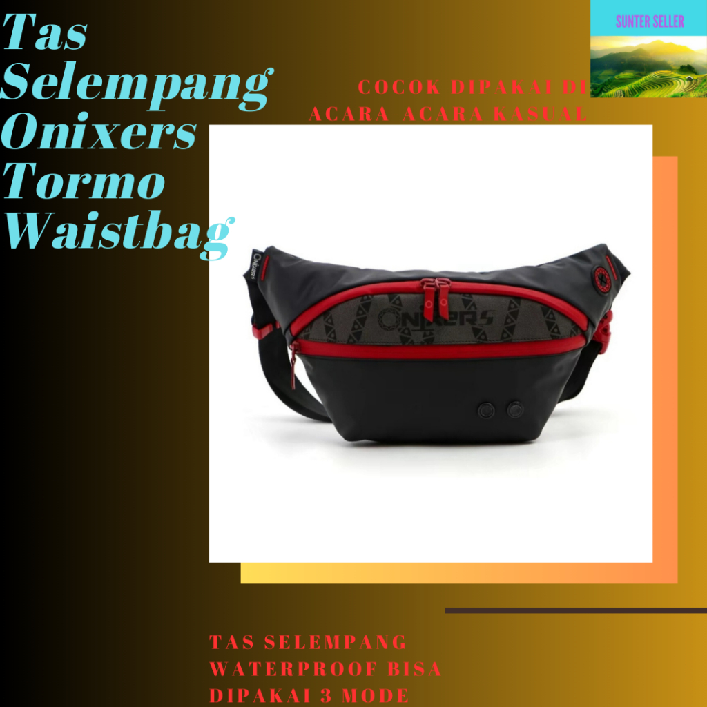Onixers Tormo Waistbag Tas Selempang Pria Waterproof Slingbag Pinggang Cowok