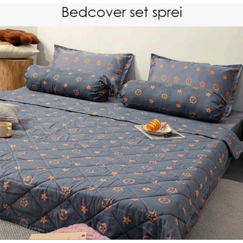 Bedcover set 180 x 200 premium aesthetic polos polos pengantin sprei single set selimut murah satu s