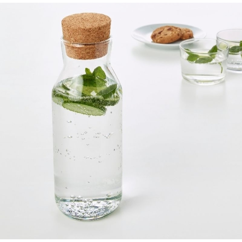 Ikea Karafe 500ml Botol Minum Kaca Carafe dengan Penutup