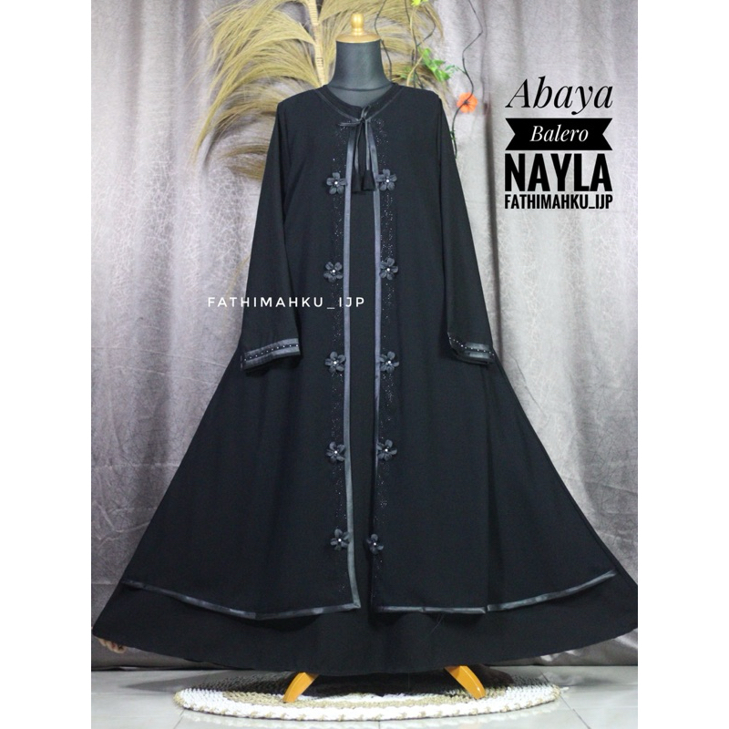 Abaya Nayla Balero Couple ibu dan anak/Gamis Aroora Temboro/Jubah Hitam Masturoh/Gamis Khas Temboro