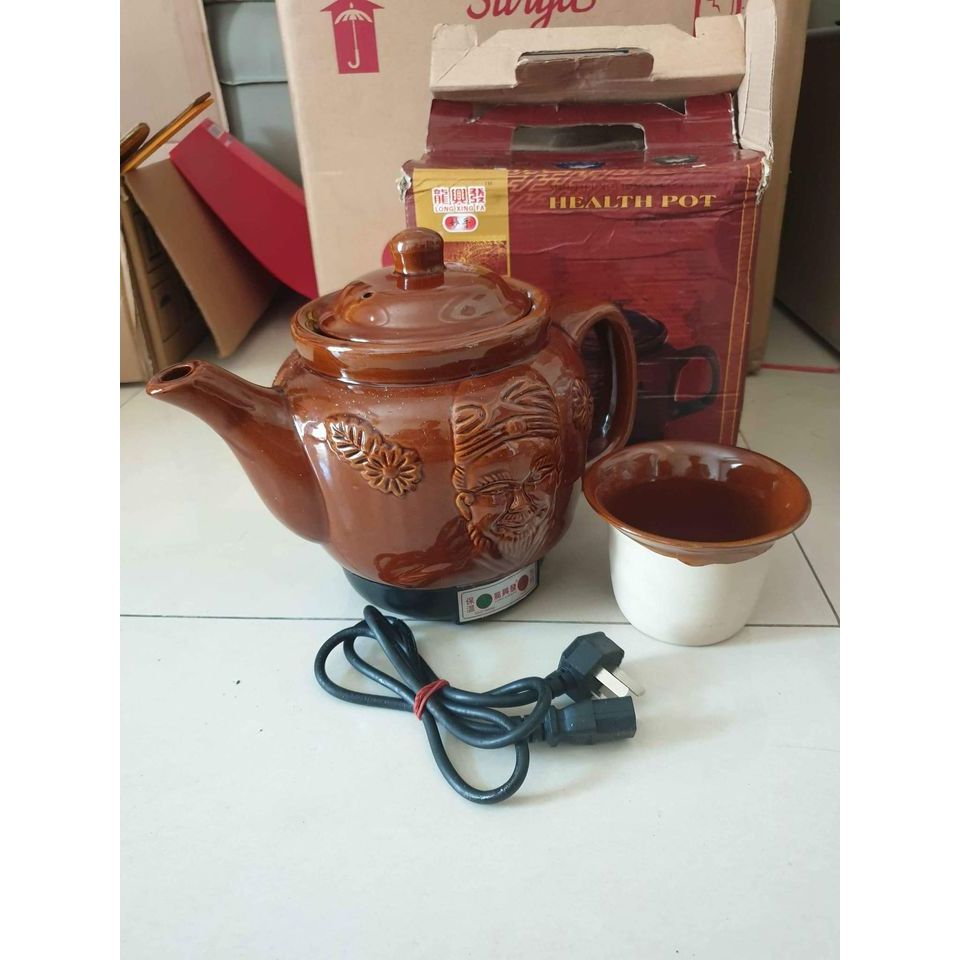 Pot Keramik Listrik - untuk rebus/pemanas obat2an herbal