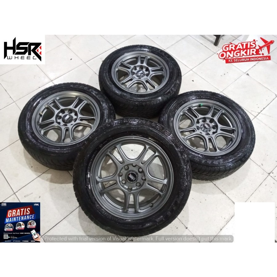 Velg mobil bekas hsr nx spo ring 14 baut 4x100/114 plus ban seken 185 60