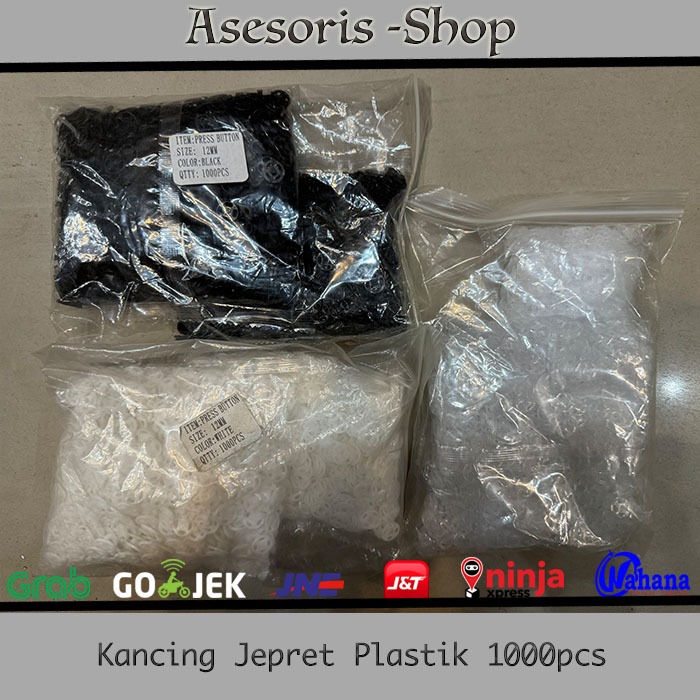 Kancing Jepret | Kancing Jepret Plastik 10mm | Kancing Jepret Plastik 12mm isi 1000 pcs