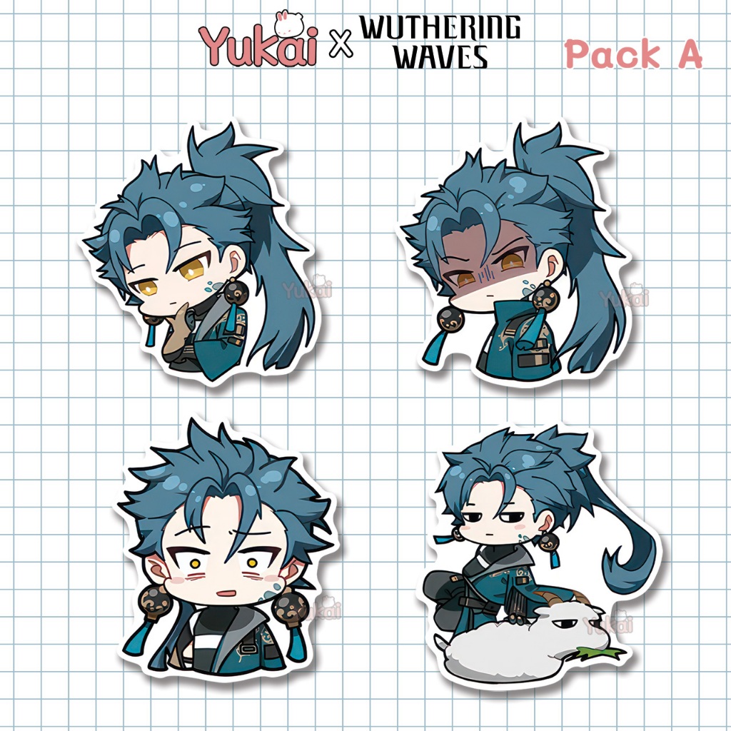 

Stiker Pack Jiyan Wuthering Waves Premium, Sticker Anime Waterproof