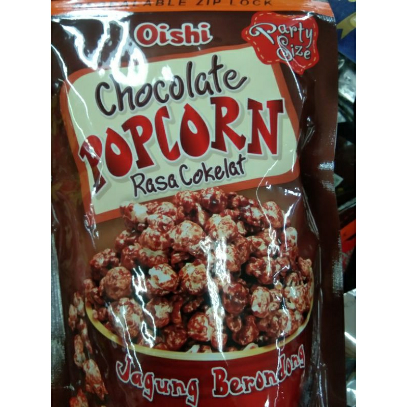 

oishi popcorn rasa coklat