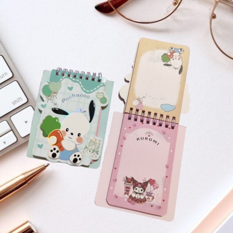 BUKU MEMO KARAKTER / NOTEBOOK SPIRAL MINI / NOTEBOOK KUROMI PURIN MELODY POCHACCO / MEMO LUCU