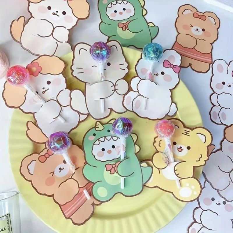 

Lollipop paper card | free permen | permen karakter lucu gift
