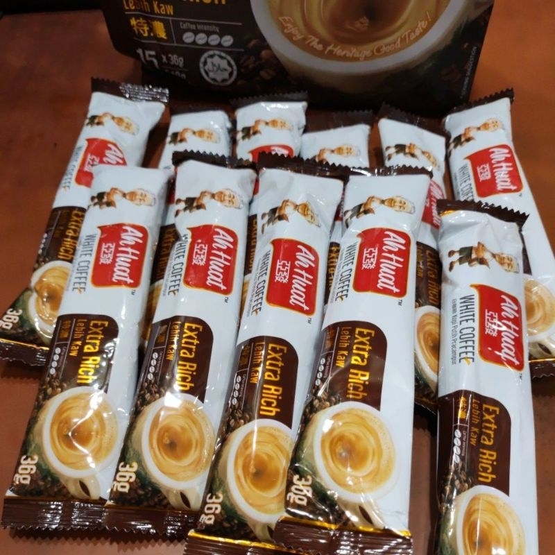 

Kopi ahuat extra rich lebih kaw sachet 1 bks isi 36gram