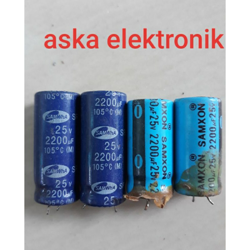 elko 25v 2200uf cabutan original