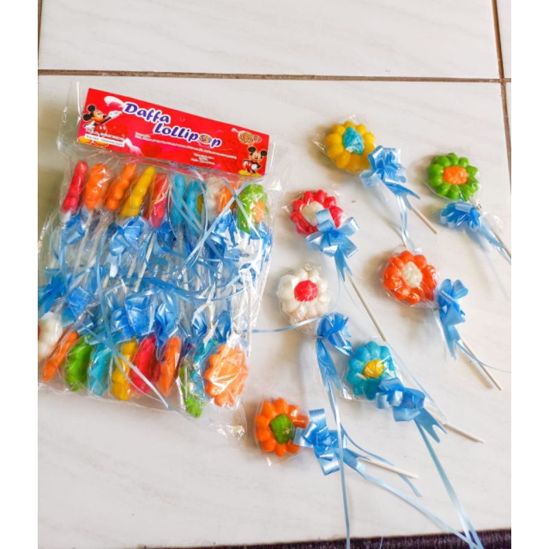 

paket permen reseller 118 pack / 2360 PCS lolli bungaa matahari pita by pabrik permen daffa lollipop