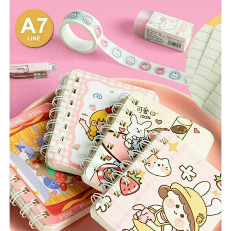 

Buku Kecil Buku Catatan Mini Notebook Mini Ring A7 Motif Acak Random isi 80 Lembar dimensi produk 8.1cm x 10.5cm gross weight 75 gram 1KG bisa 17pcs Harga Buku per 1pcs