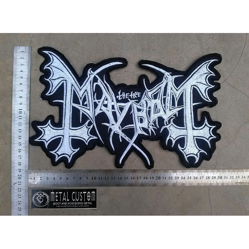 Backpatch Black Metal Mayhem The True / Bordir Band Metal / Bordir Besar Black Metal / Patch Band Me