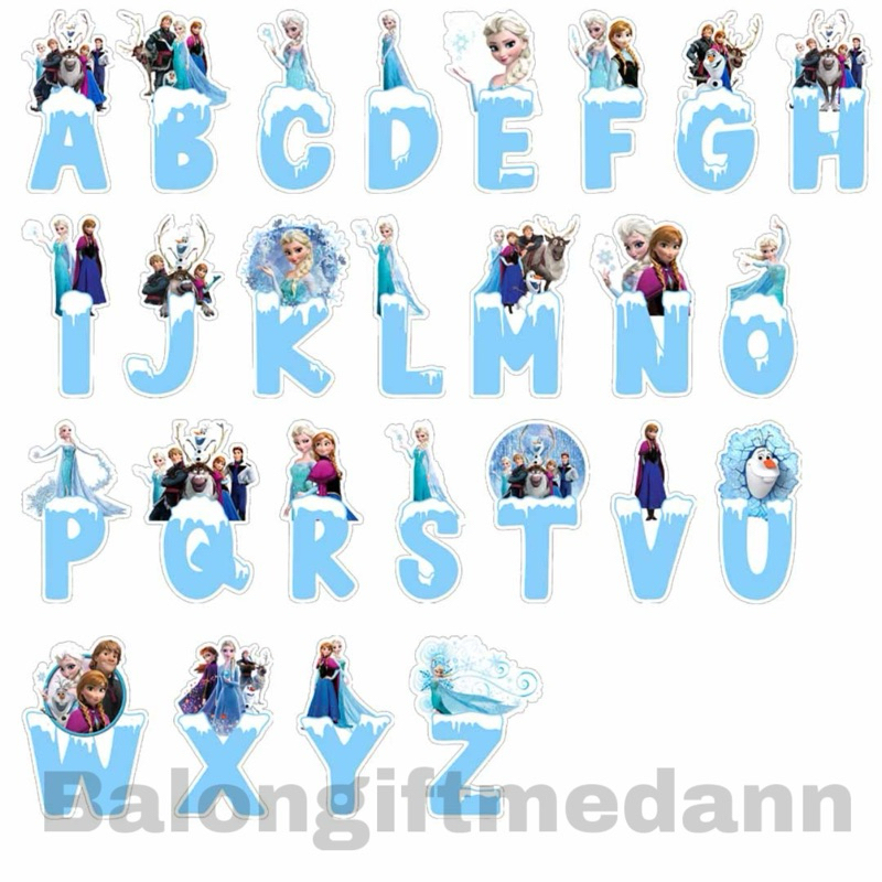 BANNER HAPPY BIRTHDAY CUSTOM NAMA FROZEN