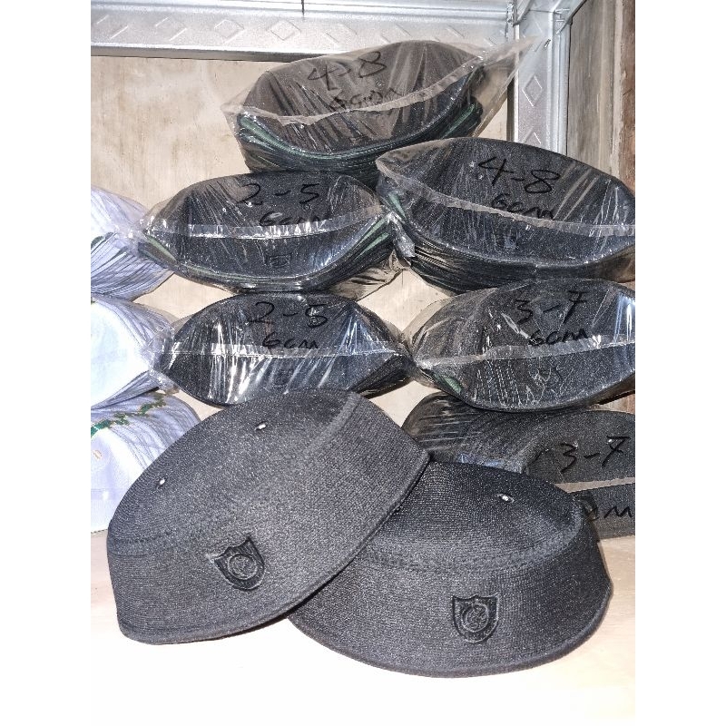 Songkok Malaysia Logo Hitam Tinggi 6 Cm