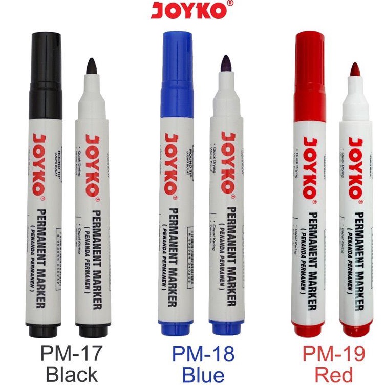 

Stock Banyak Spidol Permanent Marker Joyko PM171819 1pak12pcs