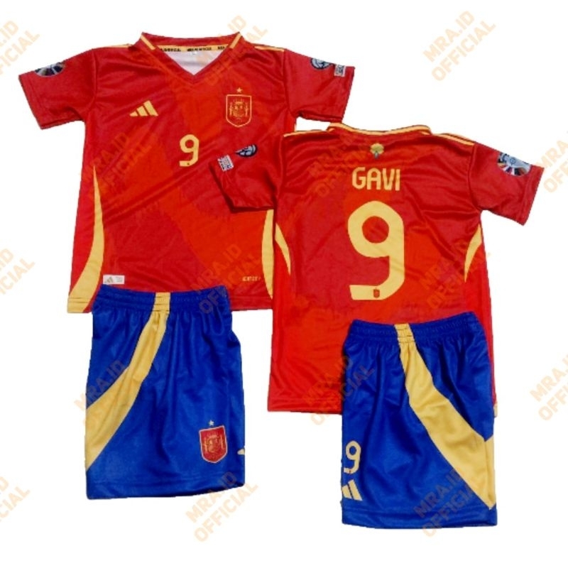 Setelan Kaos Bola Anak Spanyol Terbaru Jersey Bola Anak Full print
