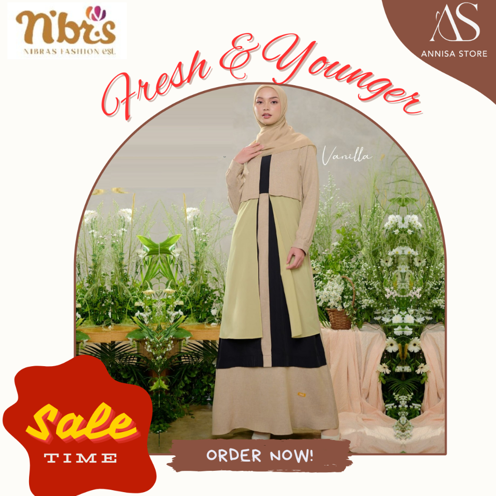 BAJU  GAMIS JUMBO WANITA NIBRAS NB B116 VANILLA / BAJU DRESS GAMIS REMAJA CASUAL DAILY OUTFIT FRESH 