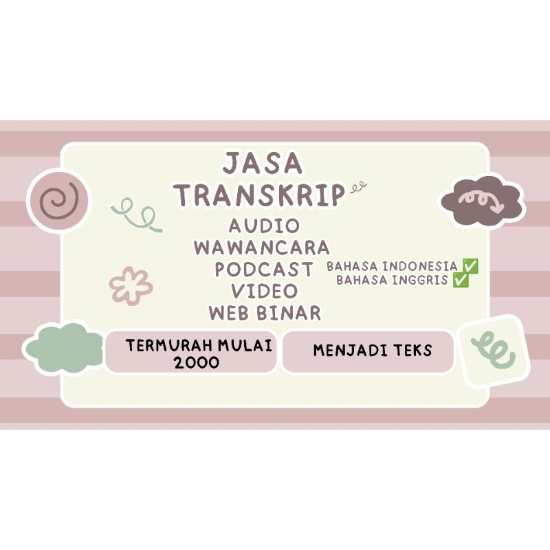 

Transkrip audio menjadi teks, jasa transkip, jasa ubah audio menjadi teks, jasa ubah Transkrip wawancara menjadi teks, jasa transkrip murah,jasa ubah audio menjadi teks murah.