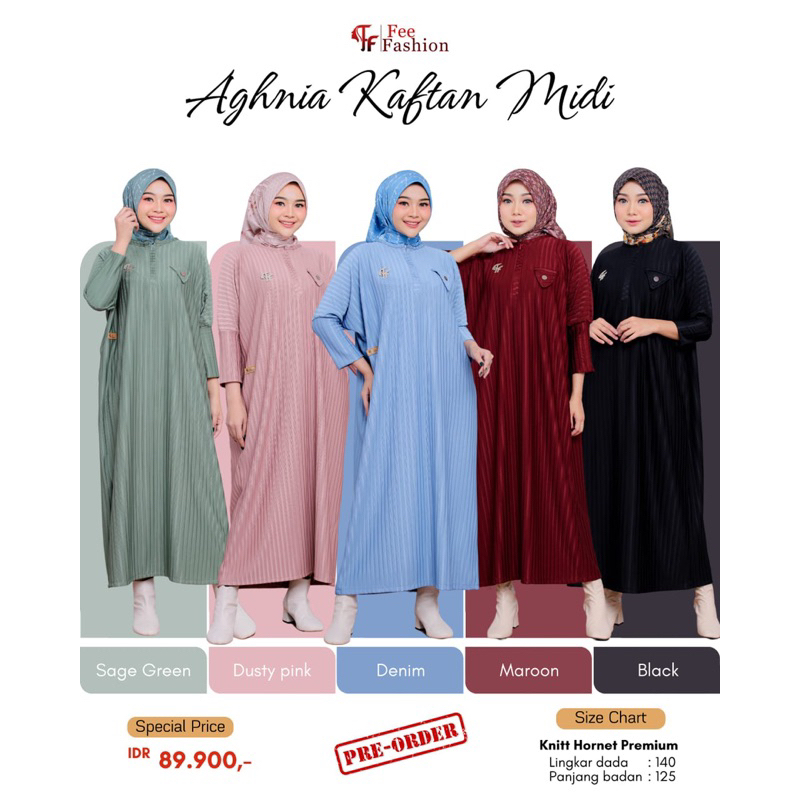 Fee Fashion - Kaftan / Midi Dress / Aghnia Kaftan Midi Fee Fashion
