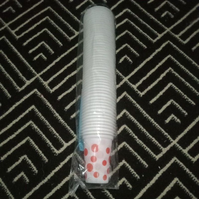 Gelas Cup Polkadot 200 / Gelas Motif Bola Bola Es Buah Es Teh Es Campur Praktis