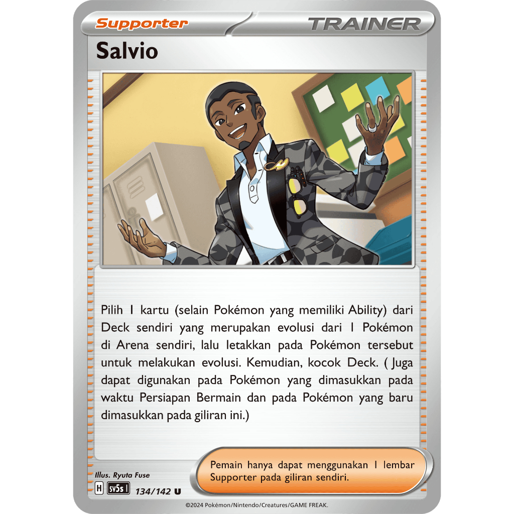 Salvio - RegH - Kartu Pokemon Trainer TCG Bahasa Indonesia ( Gratis Sleeve )