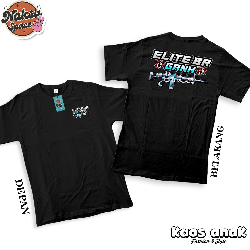 KAOS ANAK - KAOS ELITE BR GANK SG SCAR TITAN FF BAJU DISTRO UNISEX BAJU FF ANAK VIRAL