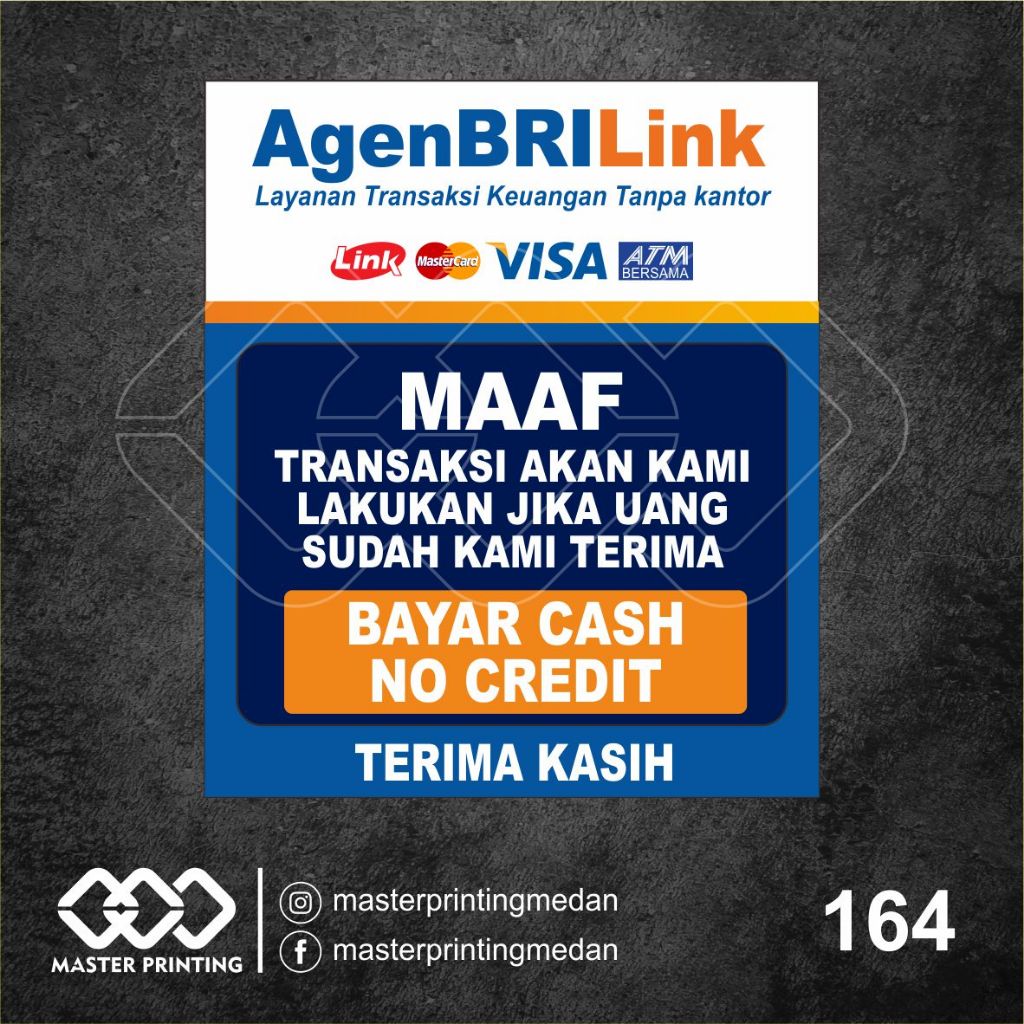 

164 - Stiker Agen BRILink, BRI Link, Sticker Vinyl, Premium, Tahan Air, Termurah, dan Bisa Custom