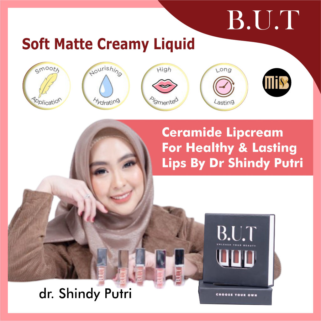 B.U.T Soft Matte Creamy Liquid Lipcream BUT Lip Cream Transferproof Drinkproof Kissproof