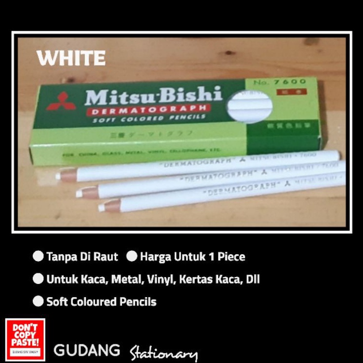 

Pensil Kaca Dermatograph 76 MITSUBISHI Putih 1 Pcs