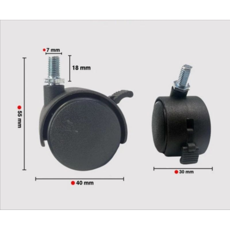 Roda kursi roda rak roda meja roda etalase roda putar 360°+ rem  serbaguna