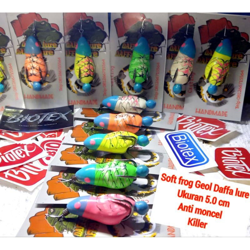 umpan pancing ikan gabus dan toman Daffa lure ukuran 5.5 cm  soft frog  geol