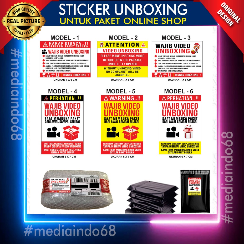 

STIKER UNBOXING LABEL PAKET OLSHOP /STIKER LABEL PERINGATAN