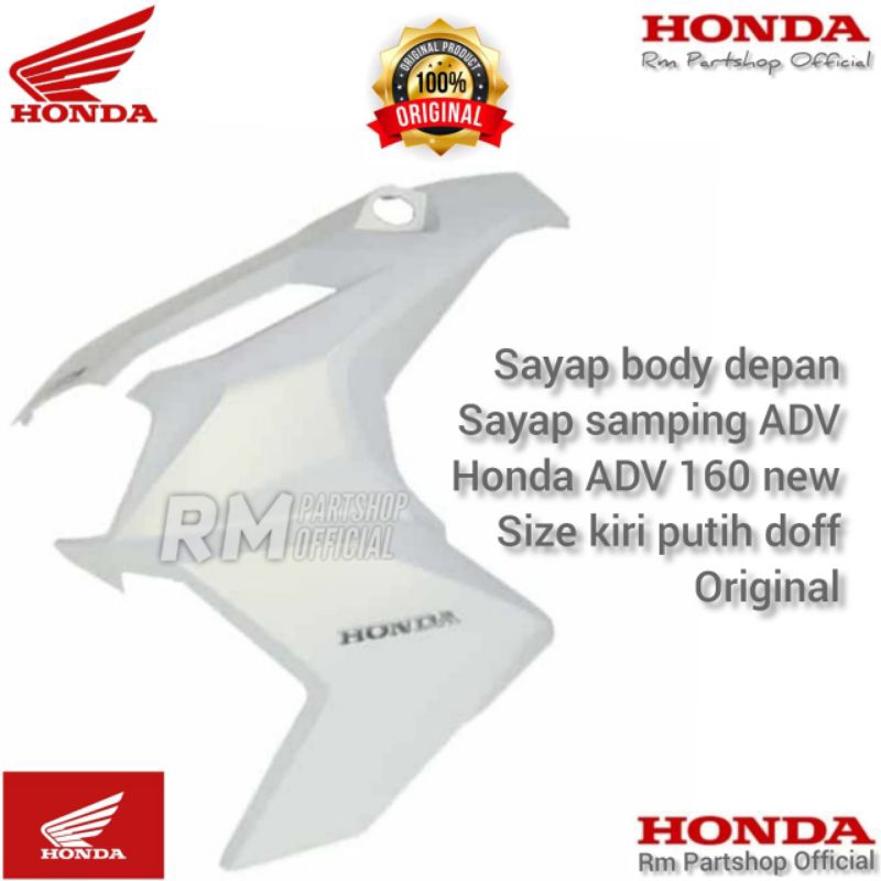 Cover Body Set Samping Kiri Depan Putih Doff Honda ADV 160 AHM 64500K0WNB0ZC