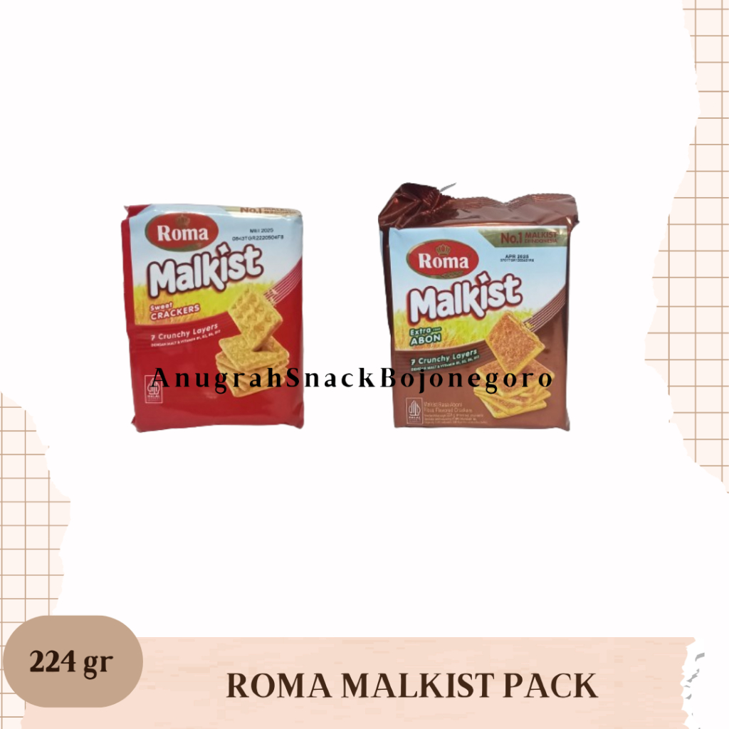 

Roma Malkist Pack 224gr (Rasa Crackers / Abon)