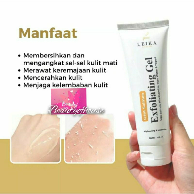 DNA Salmon Exfoliating Gel Wajah BPOM Leika Skincare Exfoliasi Wajah Peeling Wajah Mengangkat Sel Ku