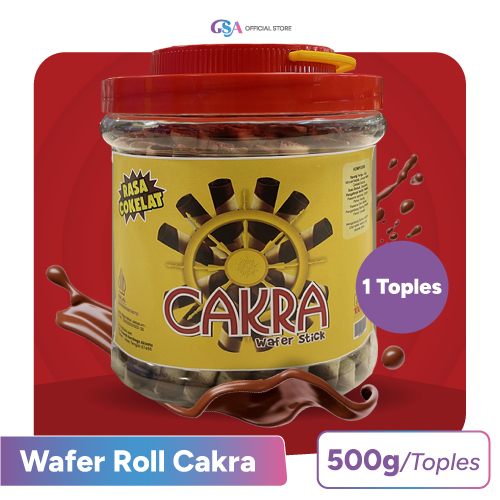 

Wafer Roll Stick Cakra Coklat Stik Cokelat 500gr Toples Topeles