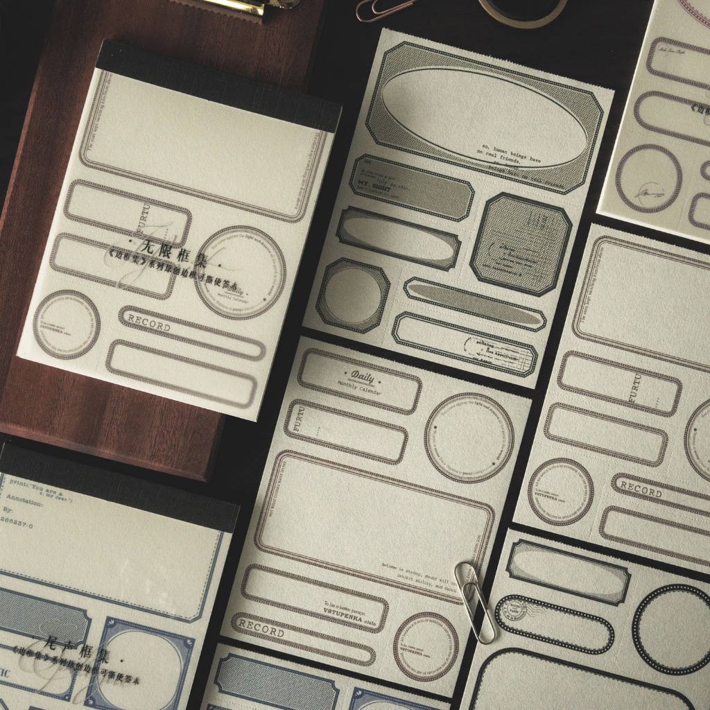 

[Artopia] 30 Lembar Deco Frame Book Kertas Dekorasi Scrapbook Bujo Jurnaling Vintage