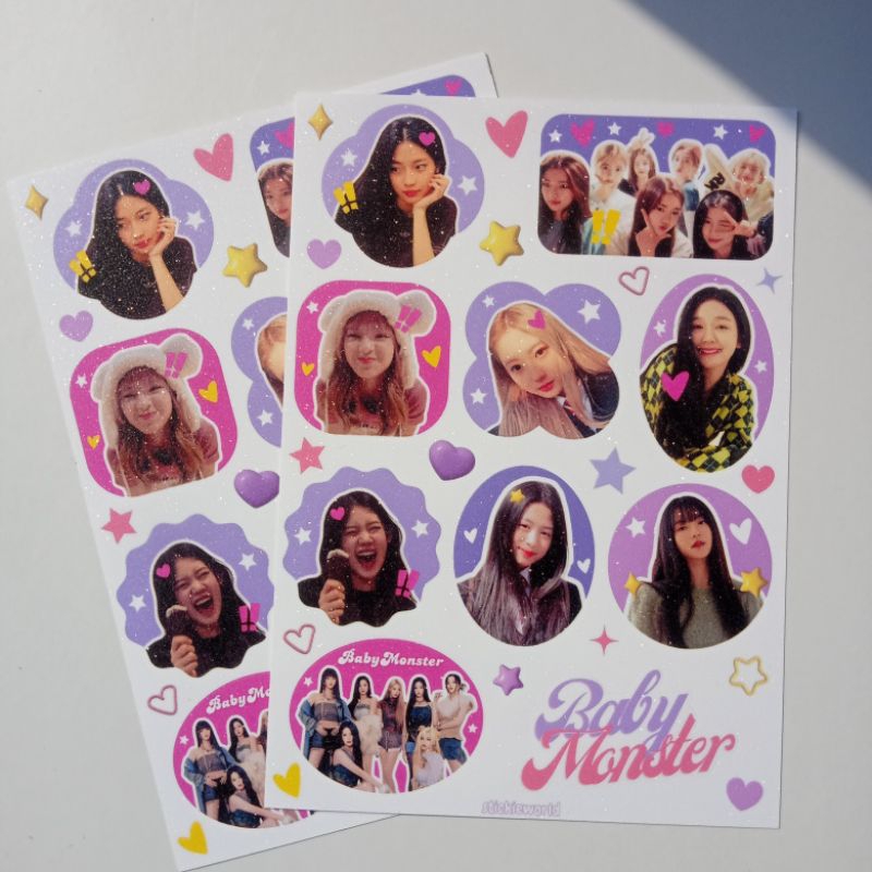 

[READY] BABYMONSTER GLITTER STICKER SHEETS BY STICKIEWORLD