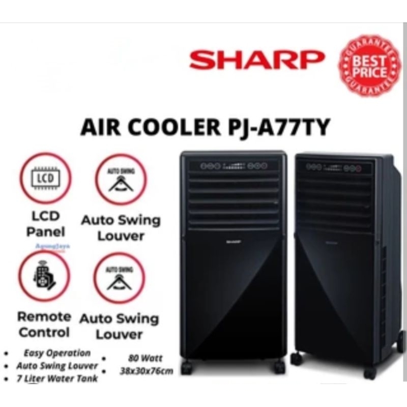 Sharp Air Cooler Berdiri PJ A77TY-B Dengan Remot Control 80 Watt Kapasitas 7 Liter