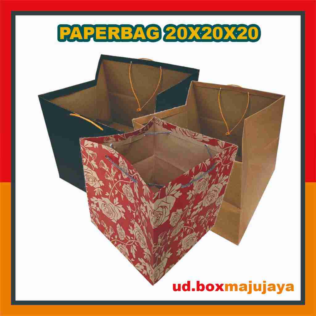 

Paper Bag R8 Ukuran 20x20x20 Cm (PAKET 12 PCS) / Tas Kertas / Tas Kado / Tas Souvenir