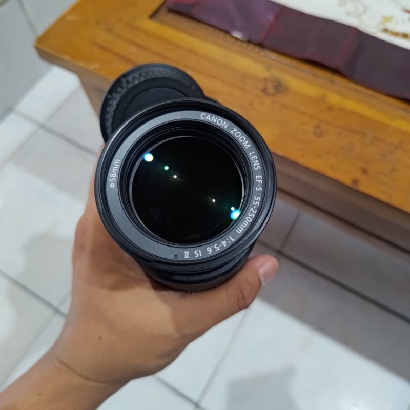 Lensa zoom/tele canon 55-250mm mulus