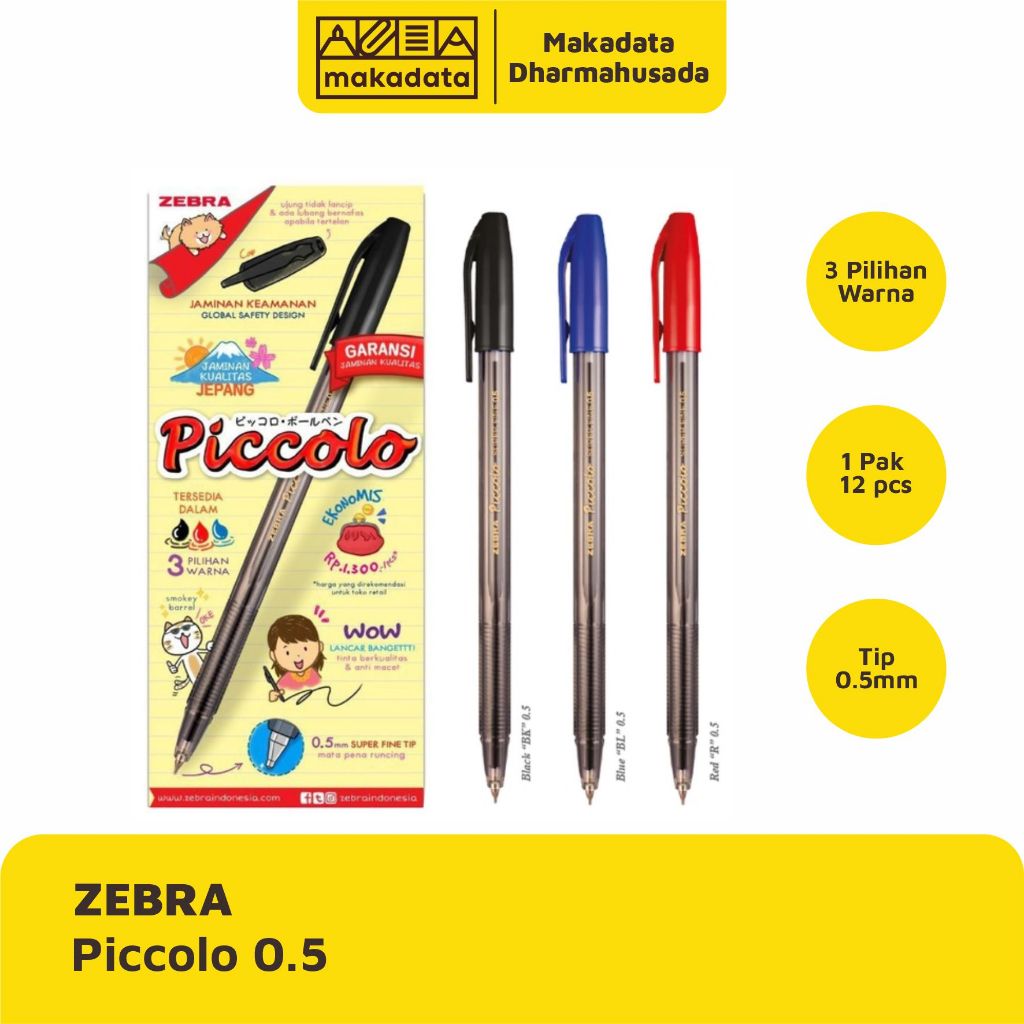 

BALLPOINT | BOLPEN | PULPEN ZEBRA PICCOLO 0.5MM (1PAK)