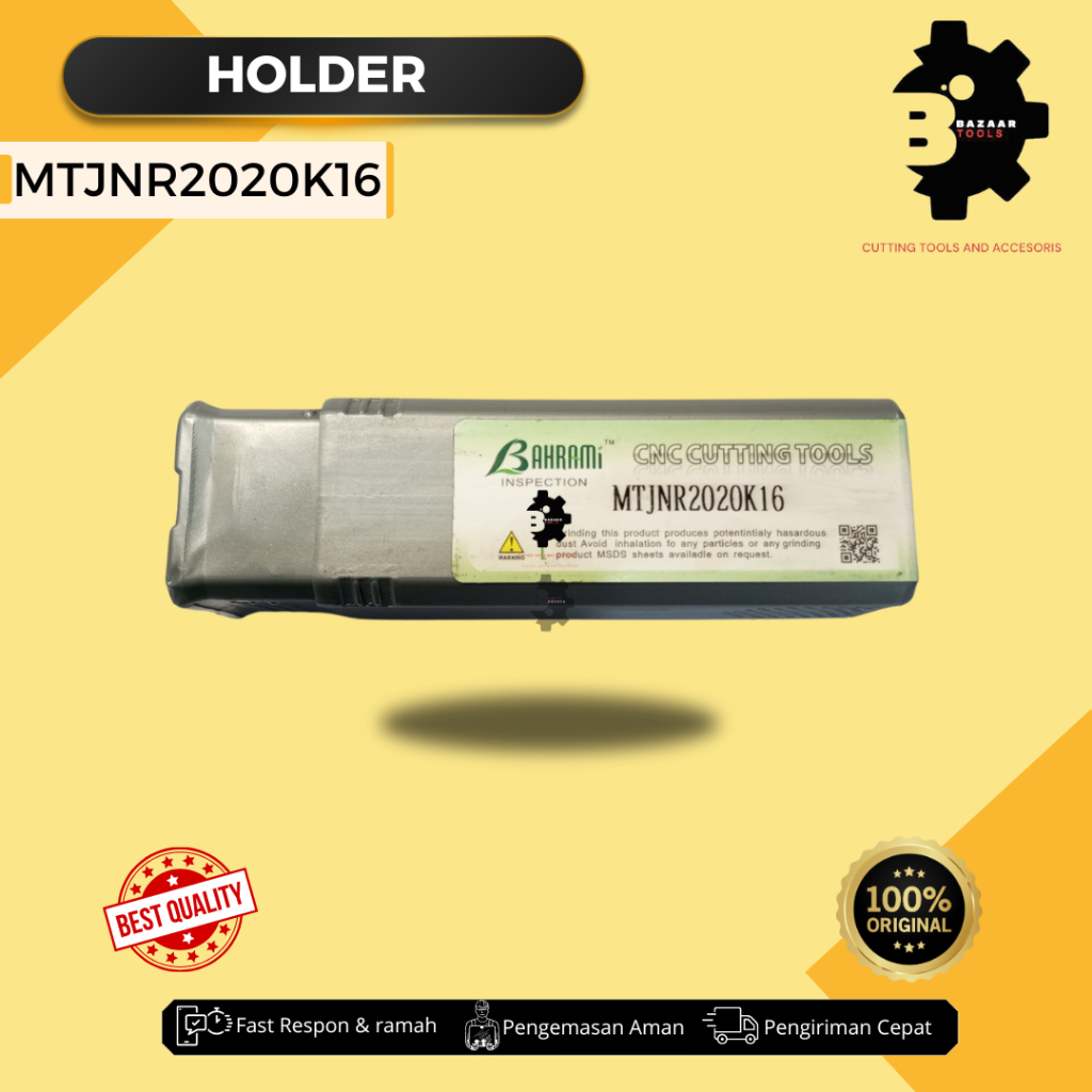 Holder MTJNR2020K16 - Merk BAHRAMI - Holder Insert - Alat Potong - Insert Pahat Bubut - Pisau Pahat 