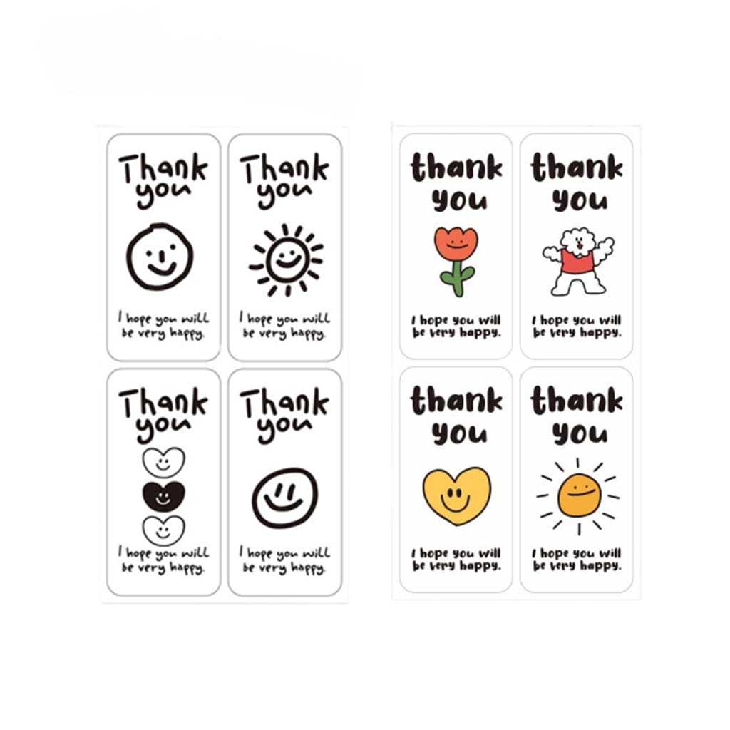 

100 pcs Sticker Label Thank You Hope You Happy