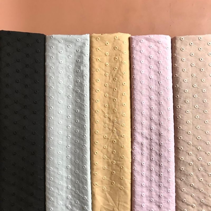 YZ5 Arsytextile - 0.5 meter Kain Katun Bordir (Cotton Zara Bordir) D#12985 / Bahan Outer Kebaya