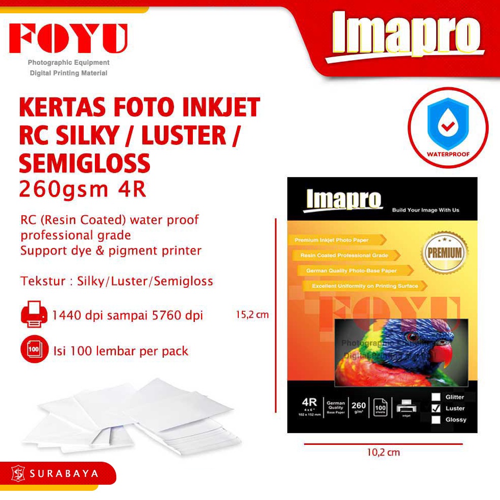 KODE H3A Kertas Cetak Foto Picture Photo Paper Sheet Lembaran Mesin Printer Inkjet Epson D53 Photobo