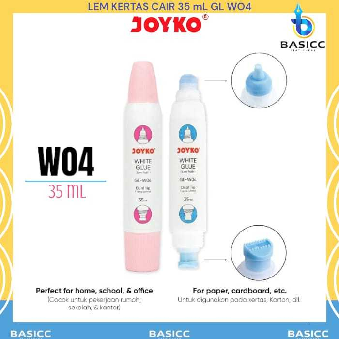 

Joyko Liquid Glue Lem Kertas Cair GL-W04 Dual Tip 35ml | @1Pcs
