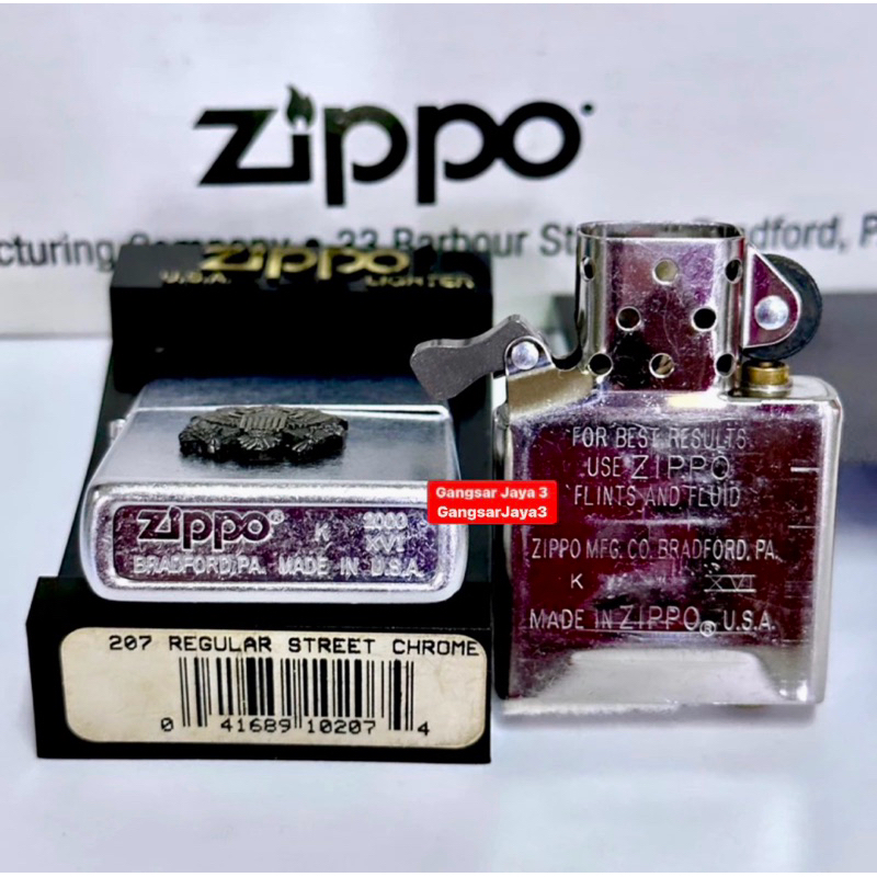 old korek zippo original USA Street Chrome XVI tahun 2000